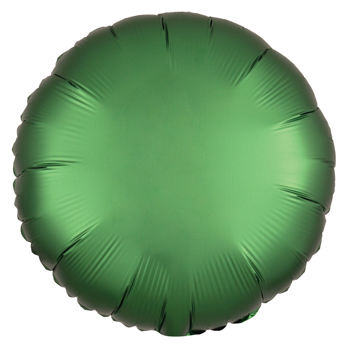 Emerald green Anagram foil balloon, round satin Luxe 18-inch foil balloon for celebrations and decorations.
