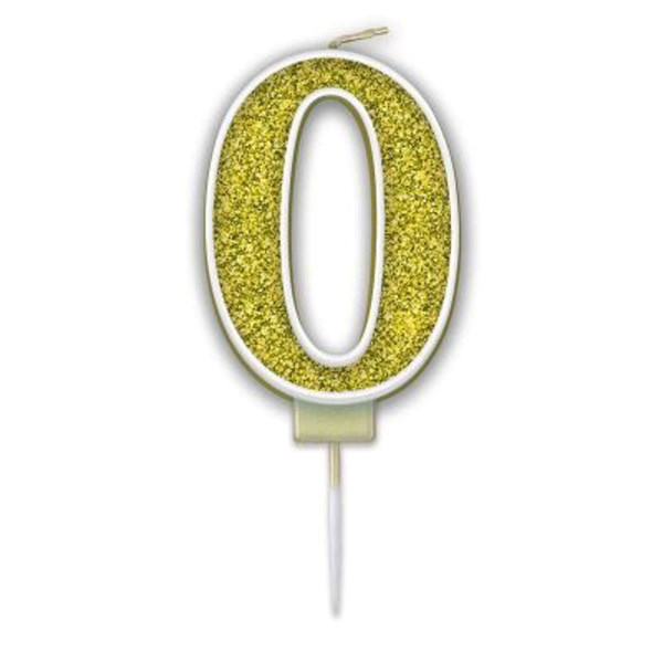 Oaktree Party Candle Number 0 Gold 7.5cm