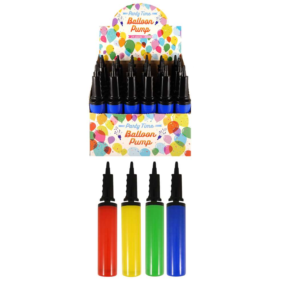Balloon Pumps 30cm 24pk (4 Assorted Colours)