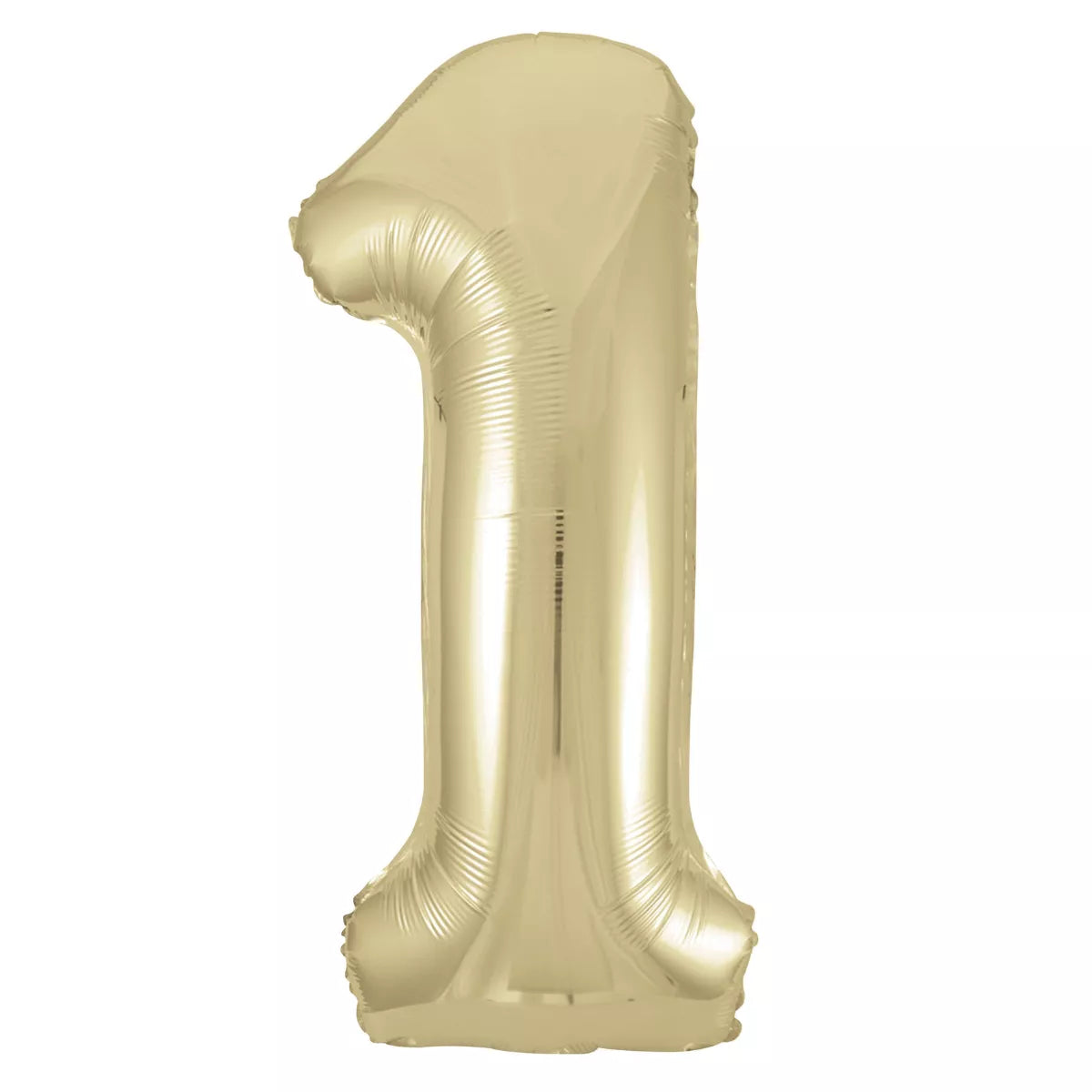 Unique Foil Balloon White Gold 34" Number 1