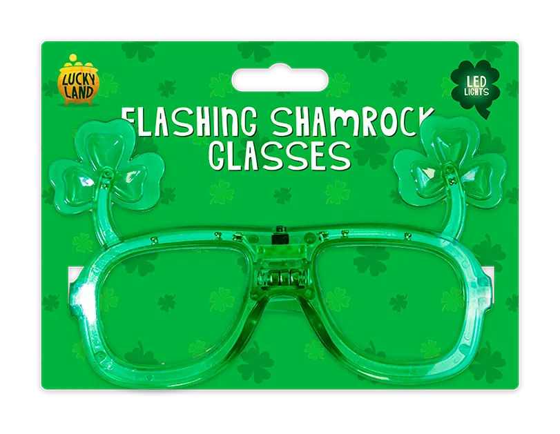 Gem Imports Glasses Shamrock Flashing LED