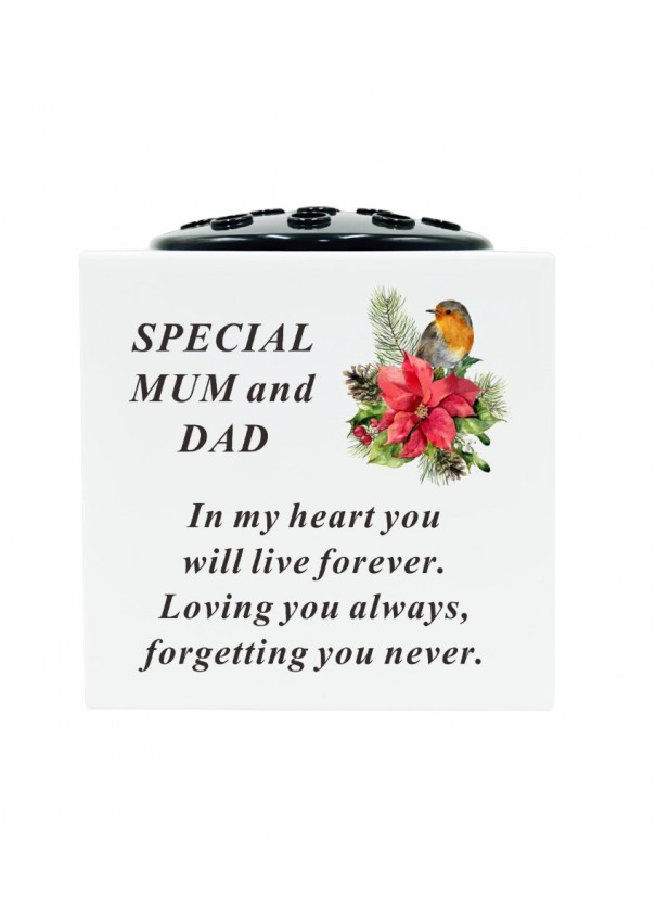 Memorial Rose Bowl Mum & Dad 14.5cm