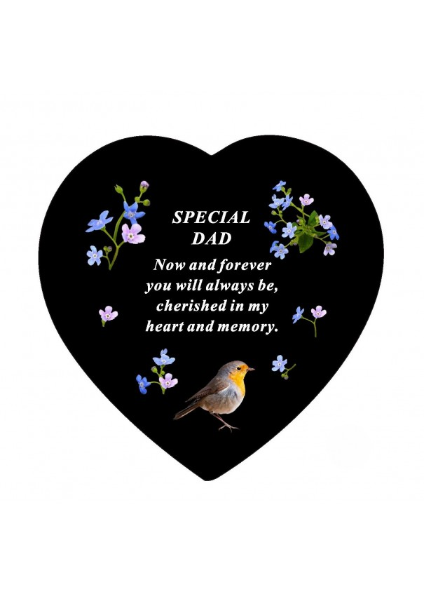 David Fischoff Memorial Slate Heart Dad 20x20cm