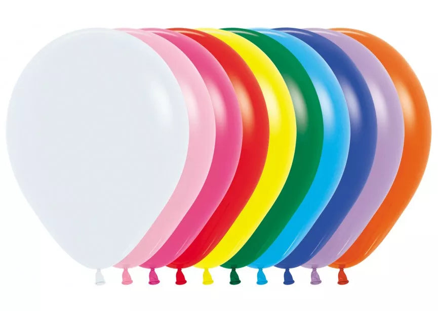 Sempertex Fashion Assorted 12-inch latex balloons for decoration, 12-pack, colorful and versatile for celebrations.