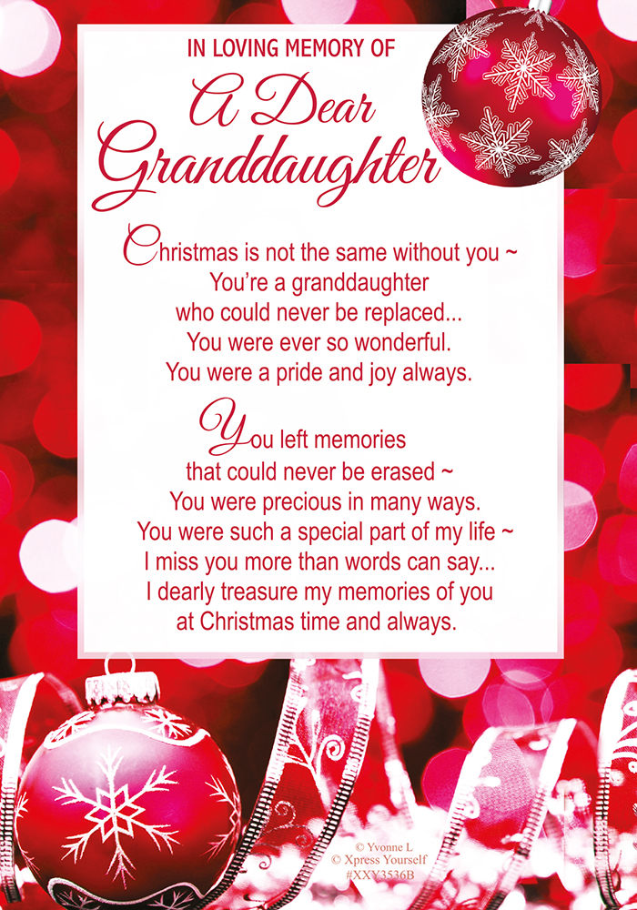 Xpress Yourself Memorial Xmas Granddaughter 6pk