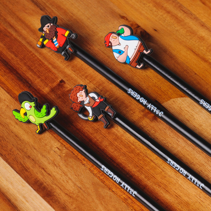 Pencils With Toppers Jolly Roger