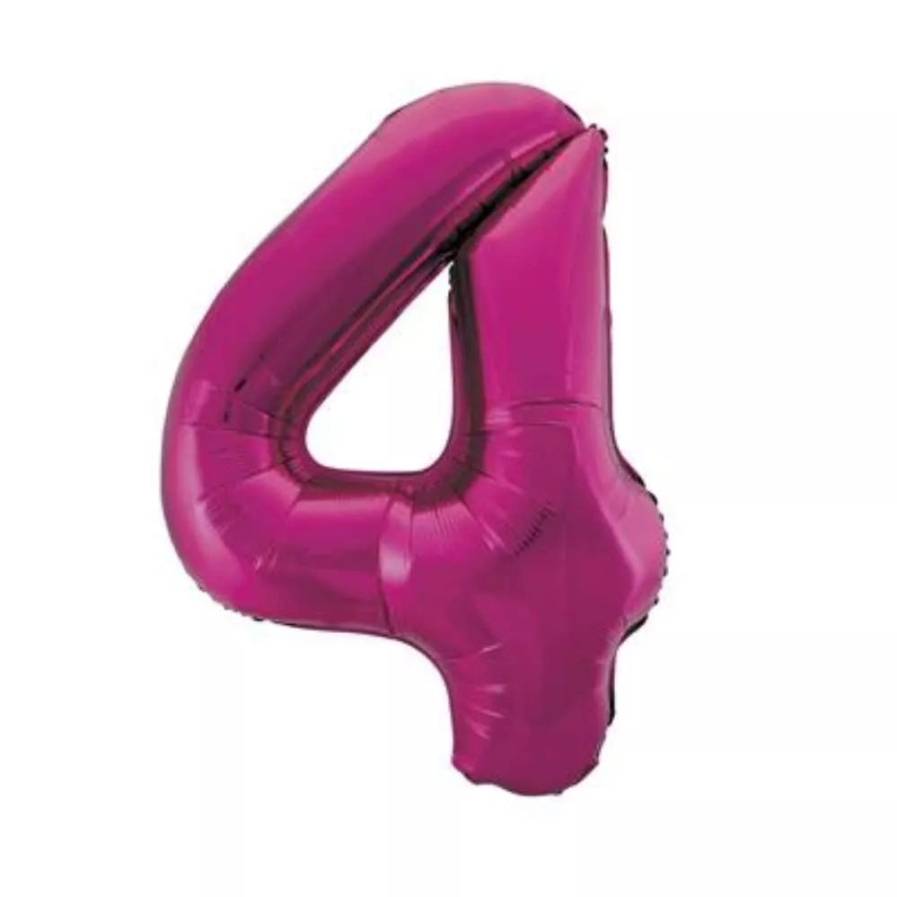 Unique Foil Balloon Pink Glitz 34" Number 4