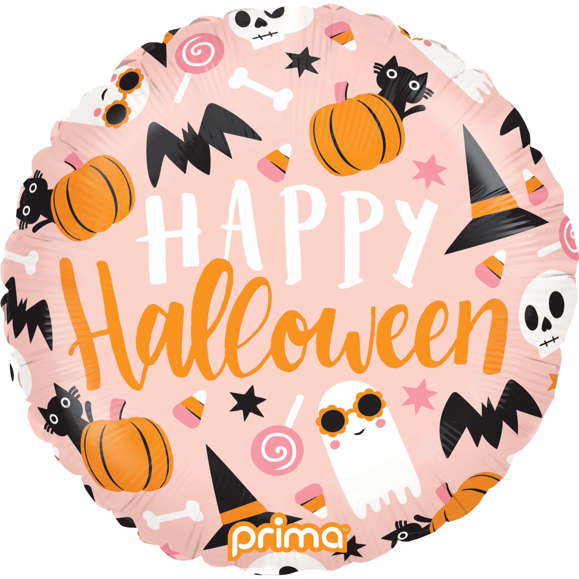 Foil Balloon 18" Round Happy Halloween Cute Icons