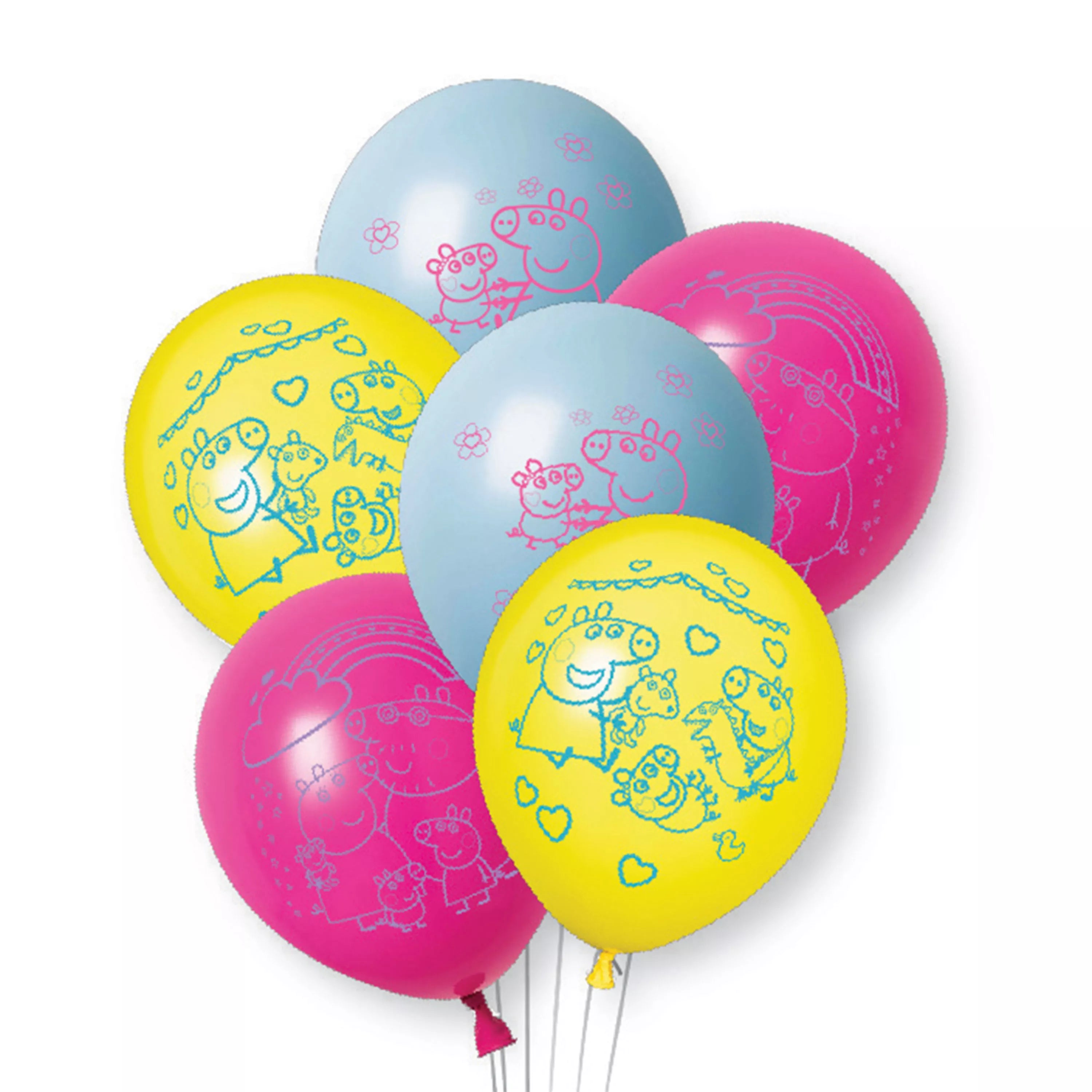 Unique Peppa Pig 12" Latex Balloons 6pk