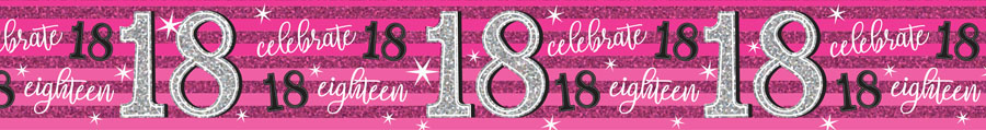 Age 18 Birthday Female Banner 6pk