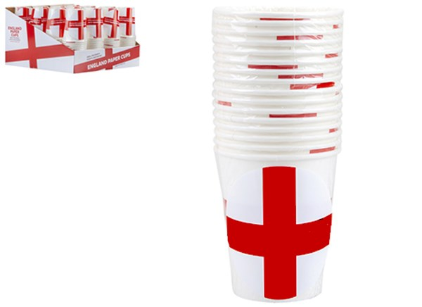 St George's Cross 9oz Paper Cups 8pk