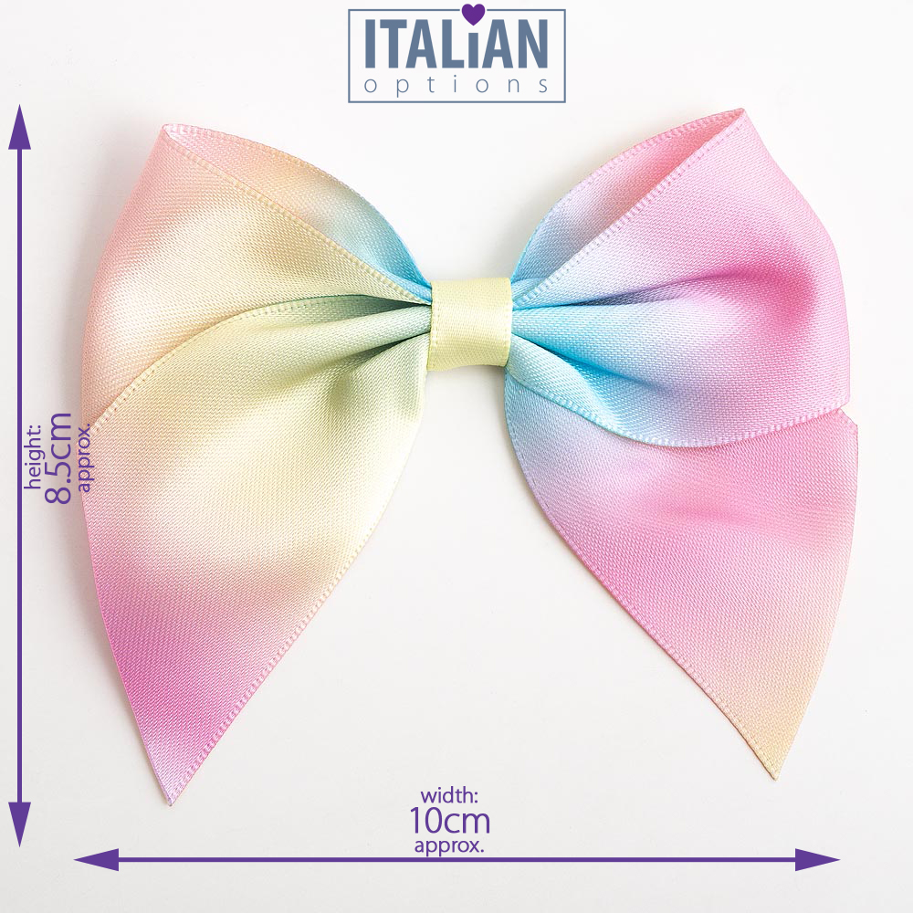 Ribbon Bows Pastel Rainbow 10cm 6pk
