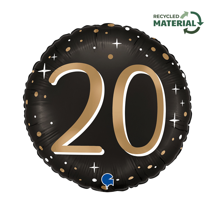 Sparkling Age 20 Round 18" Foil Balloon