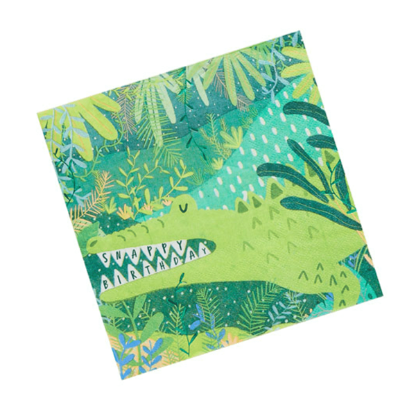 Crocodile Snappy Birthday Party Napkins 20pk