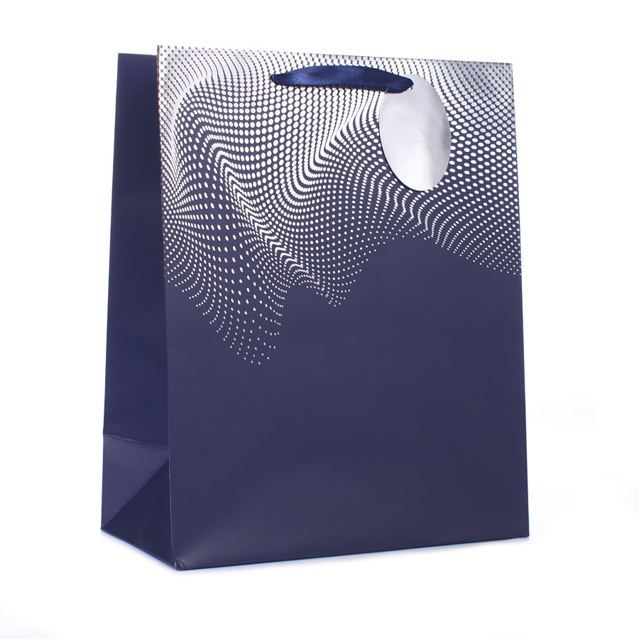 Tiger Feet Gift Bag Navy Swirl Large 6pk