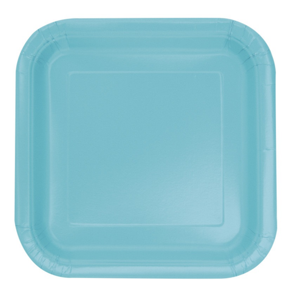 Unique 14 Pack Plates Terrific Teal Square 9