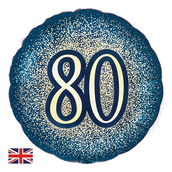 Oaktree Age 80 Navy & Gold 18" Foil Balloon