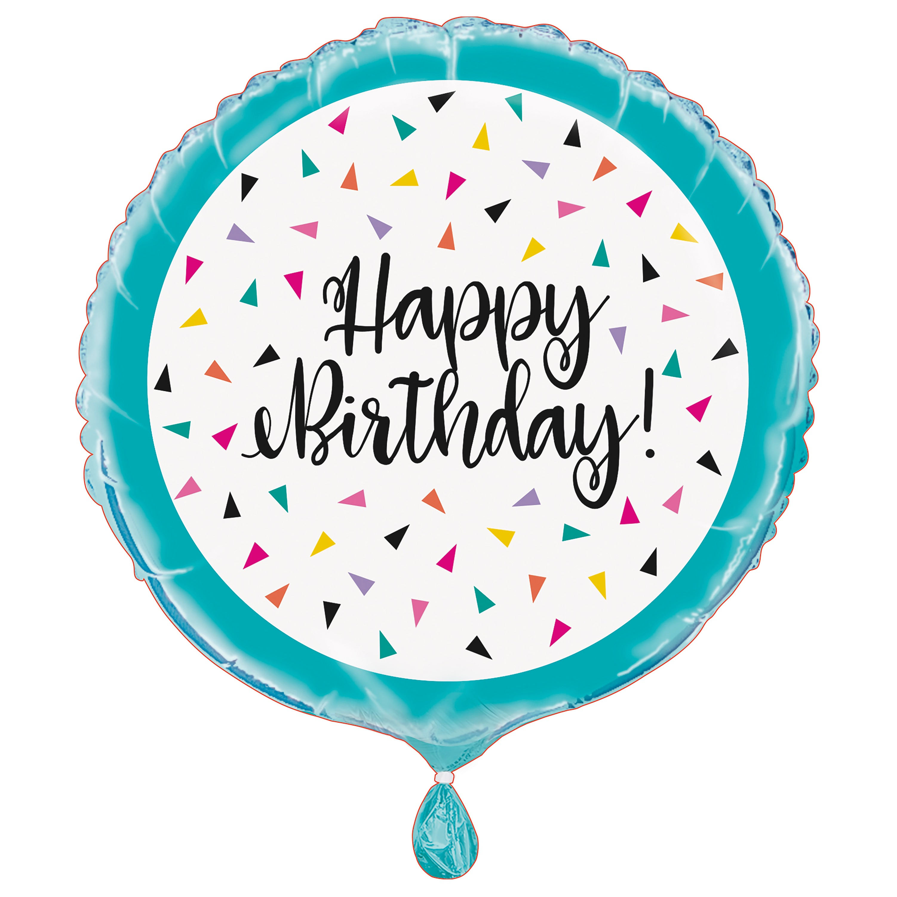 Unique Triangle Confetti Birthday 18" Foil Balloon