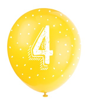 Unique 4th Birthday Pearl 12" Latex Balloons 5pk
