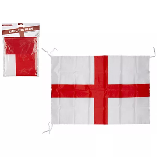 St George's flag with string, 89x60cm, by PMS International, featuring red and white cross design on fabric.