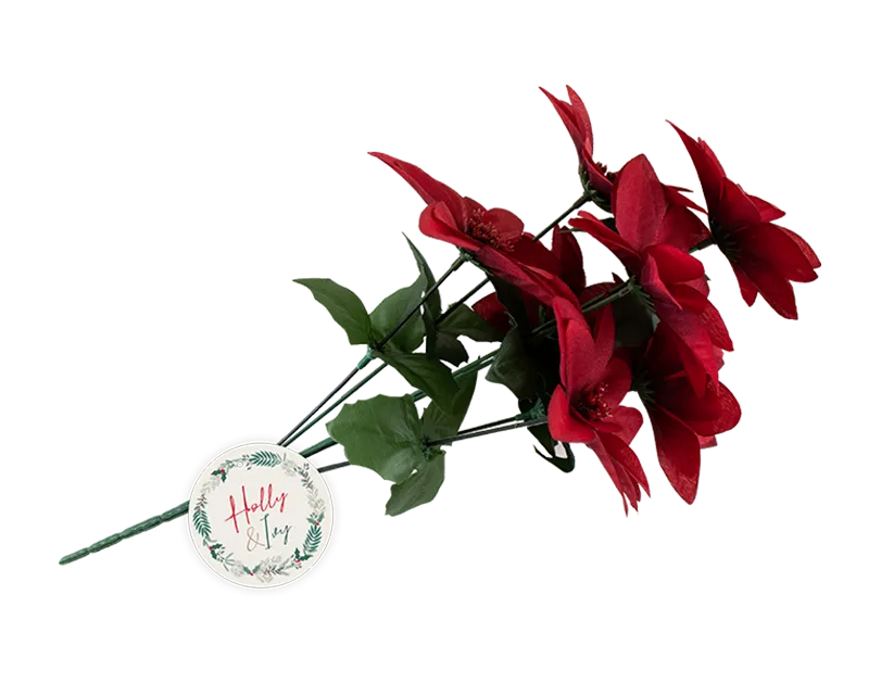 Gem Imports Poinsettia Spray Glittered 45cm
