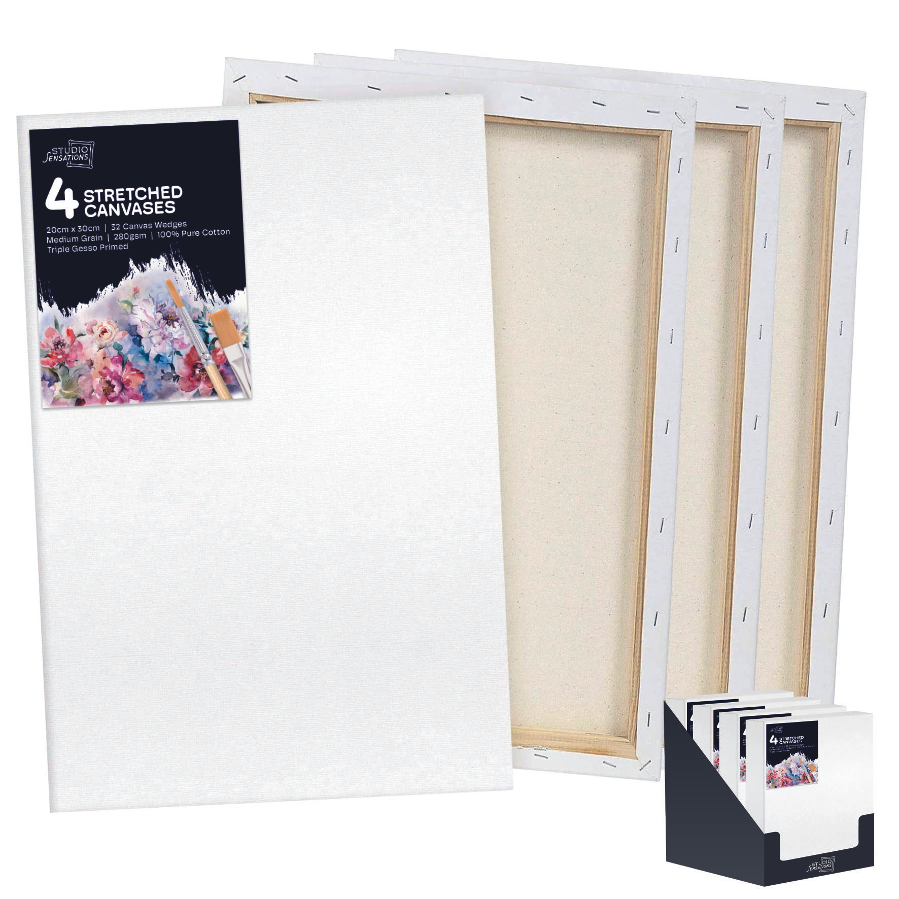 IG Design Group 4 Pack Canvas 20x30cm