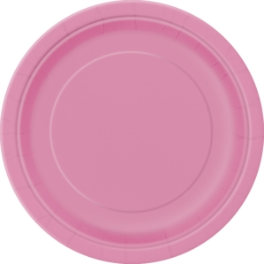 Unique 8 Pack Plates Hot Pink Round 9