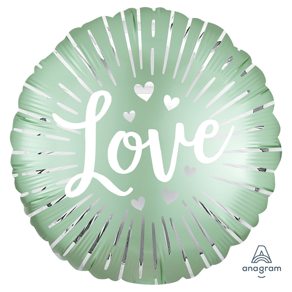 Satin Love Burst Mint 18" Foil Balloon