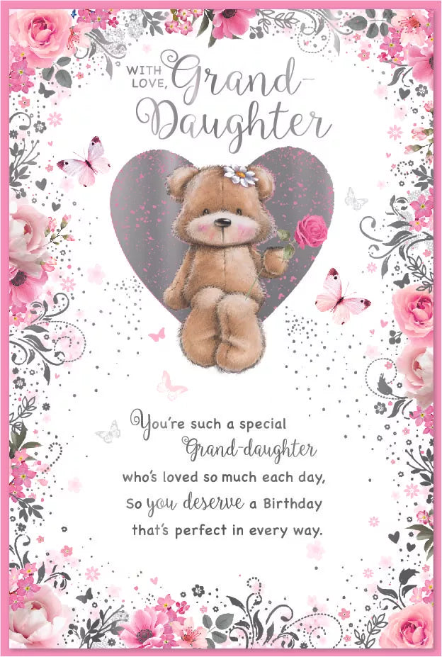 Set of six Simon Elvin C75 birthday cards for granddaughter featuring colorful, festive designs.