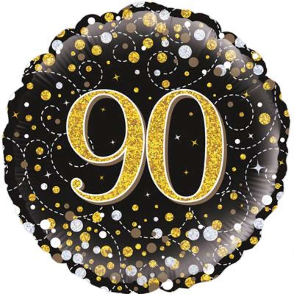 Oaktree Fizz Age 90 Black & Gold 18" Foil Balloon