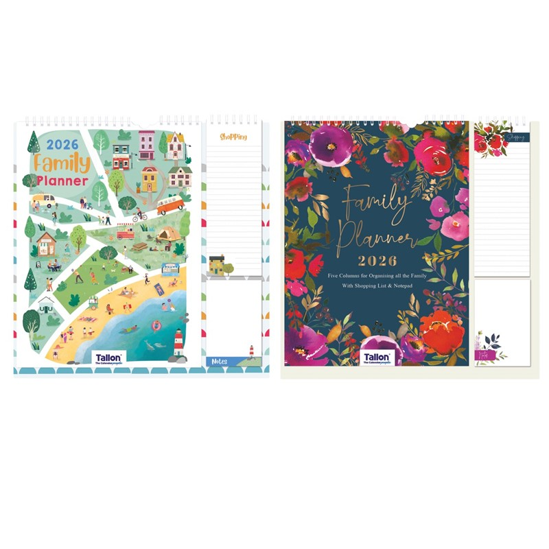 Calendar Organiser Flowers & Town Scene 2027 6pk