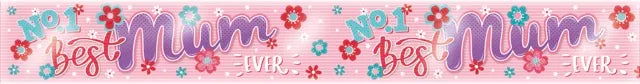 Giftzone Banner No.1 Mum 12-pack with colorful "Mum" banners, ideal for celebrating mothers on special occasions.