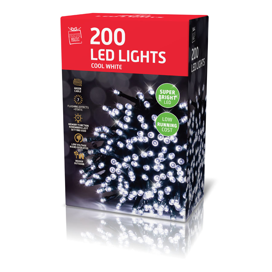 Uncle Bills 200 Pack LED Lights White