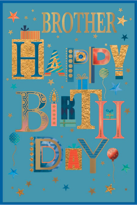 Simon Elvin 6 Pack Cards C75 Birthday Brother