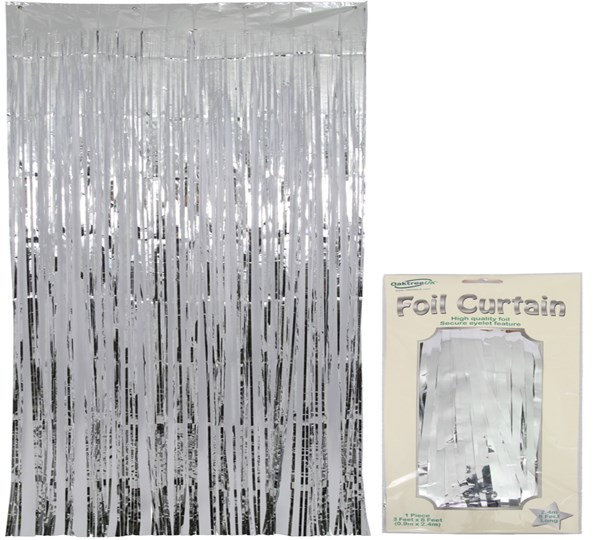 Silver Metallic Foil Door Curtain 2.4M