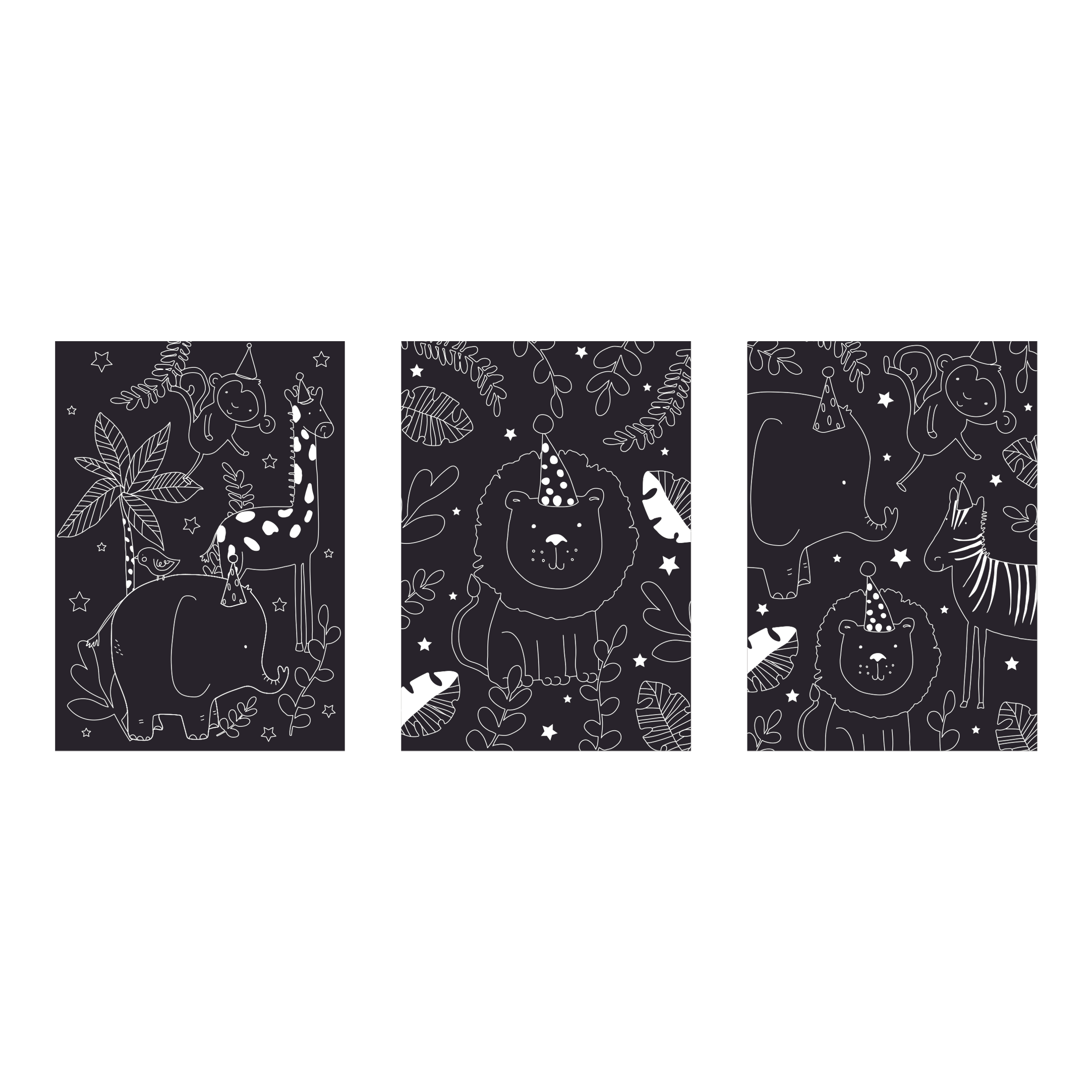 Eurowrap Scratch Art 3pc Jungle