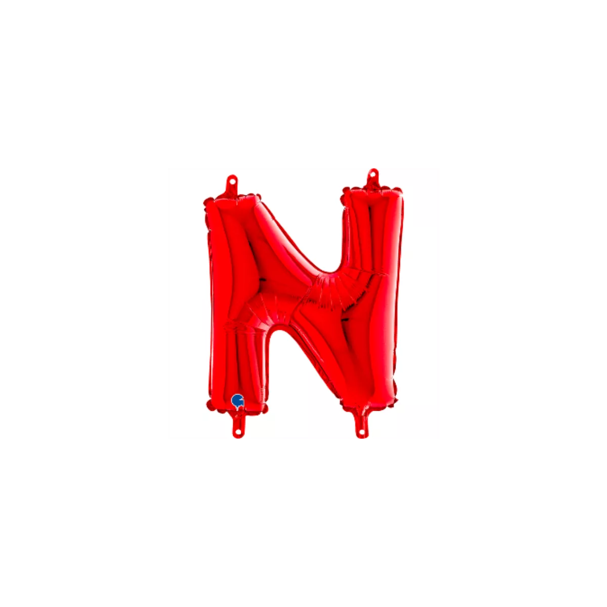 Red Grabo foil balloon in 14-inch letter N, shiny and festive, suitable for celebrations and party decorations.