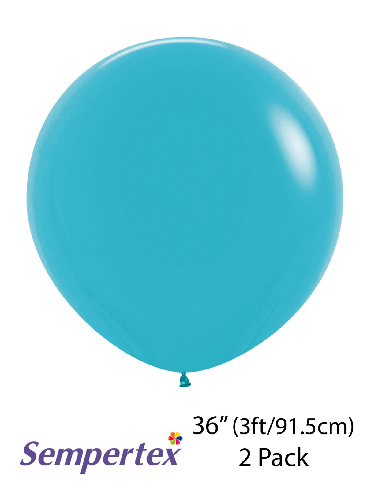 Sempertex 36" Caribbean Blue Latex Balloons 2pk