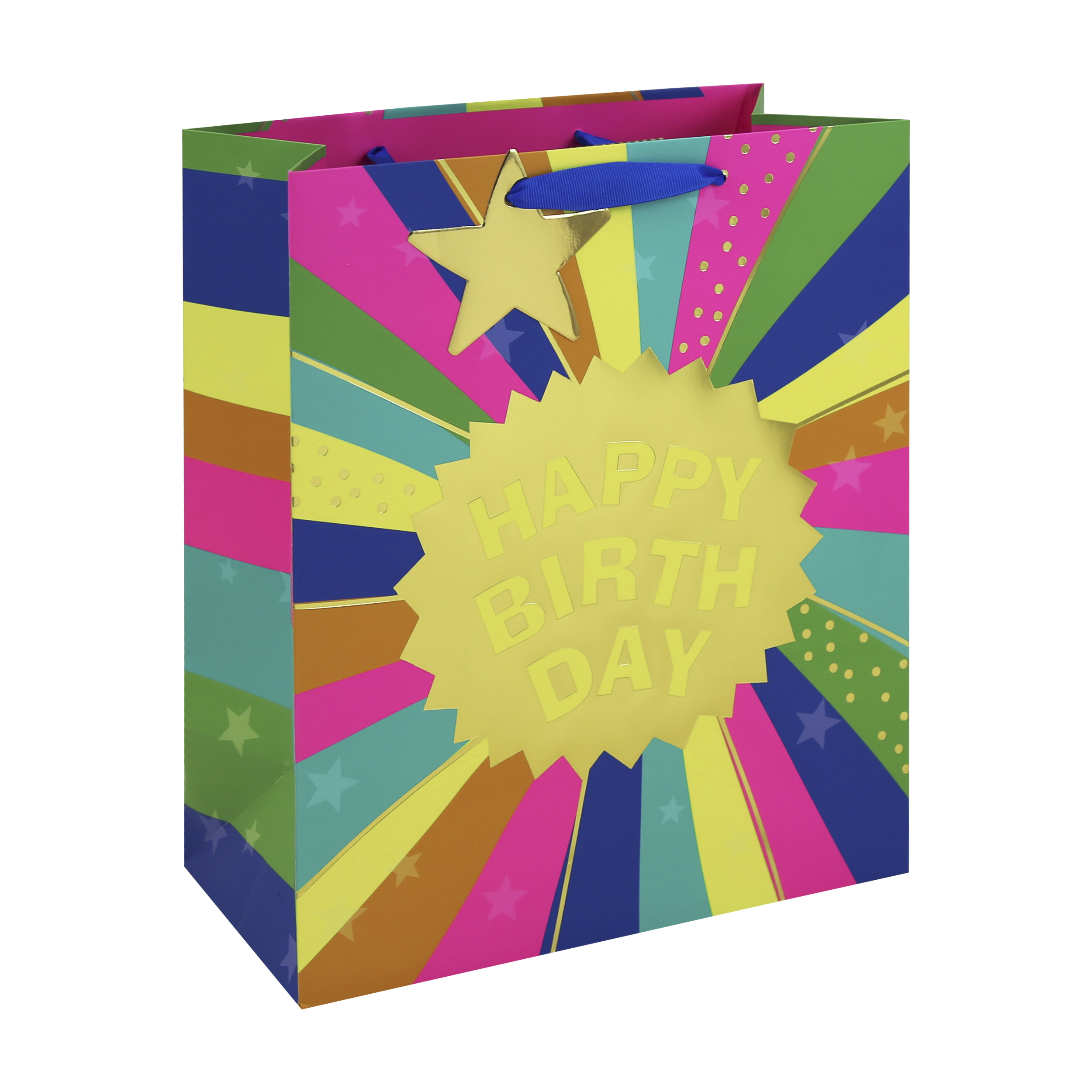 Eurowrap 6 Pack Gift Bag Neon Birthday Large