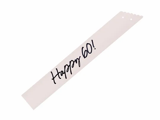 PartyDeco Paper Sash Age 60 Cream & Black 76cm
