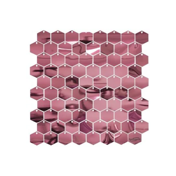 Oaktree Sequin Wall Panel Hexagon Rose Gold 30cm