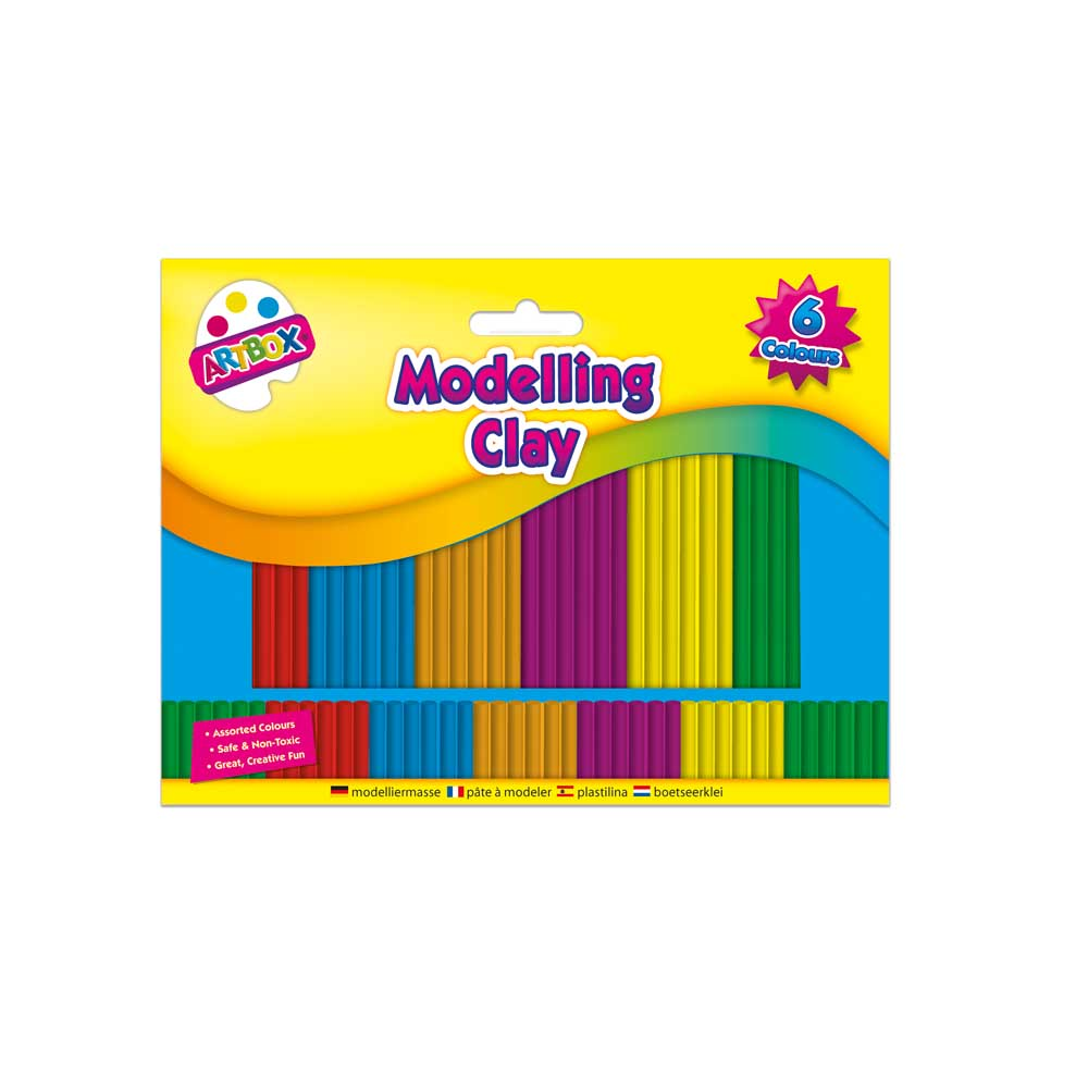 Small Tallon modelling clay dough in 6 colorful strips, ideal for crafting and creative projects.