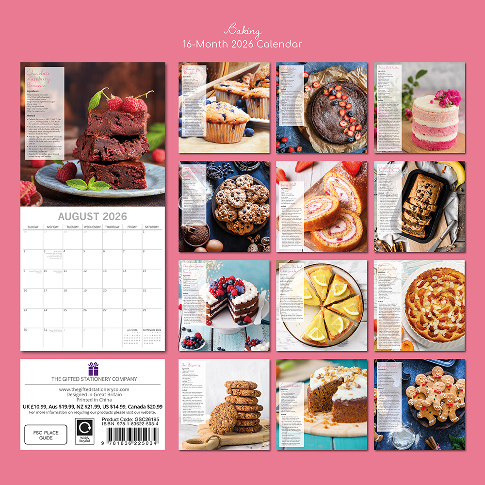 Gifted Stationery Calendar Baking 2027