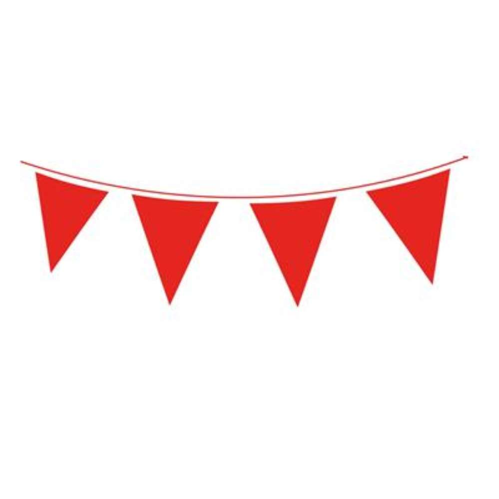 Bunting Solid 20 Flag 20x30cm 10m Red