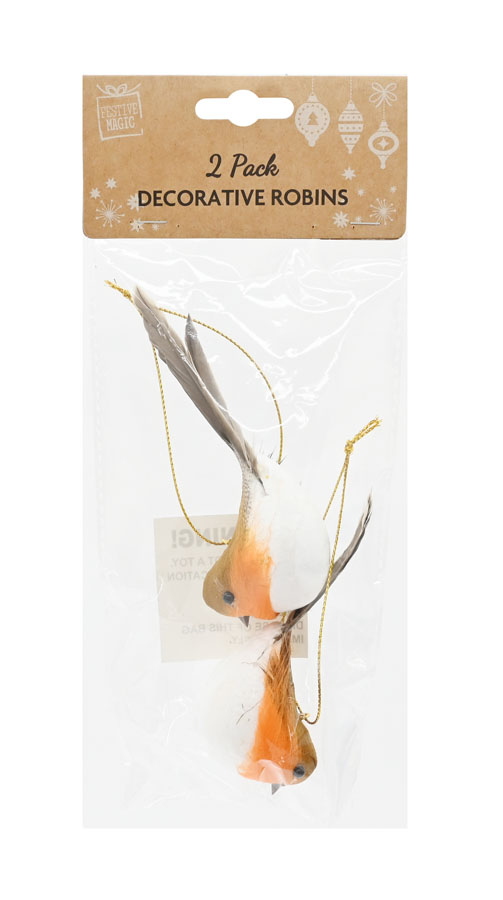 Uncle Bills 2 Pack Decorations Hanging Robin