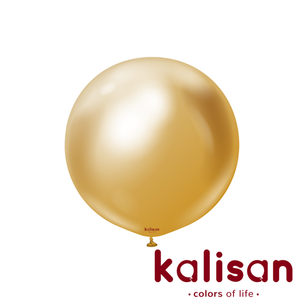 Kalisan Mirror Gold 24" Latex Balloons 2pk