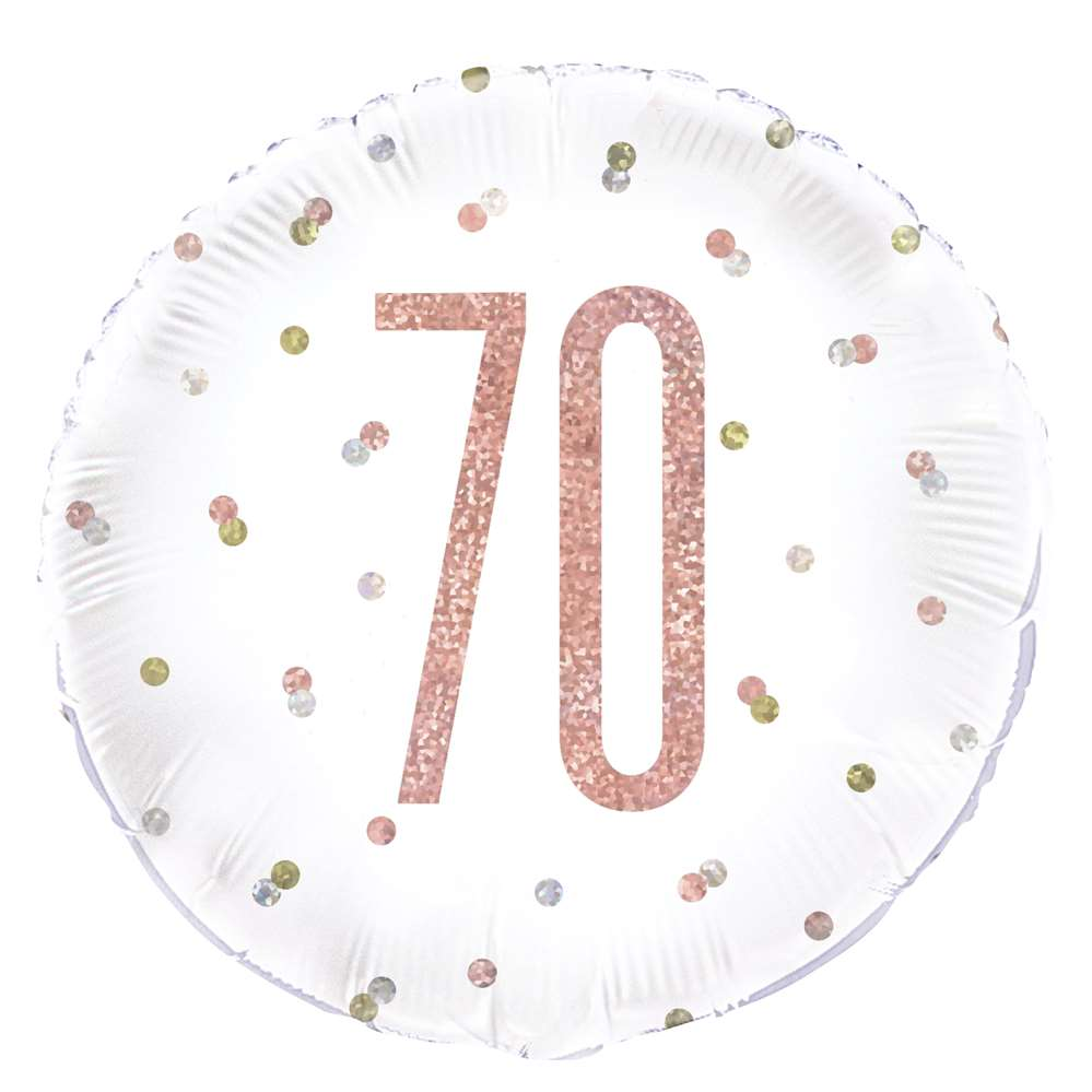 Unique Foil Balloon Rose Gold Glitz Age 70 18"