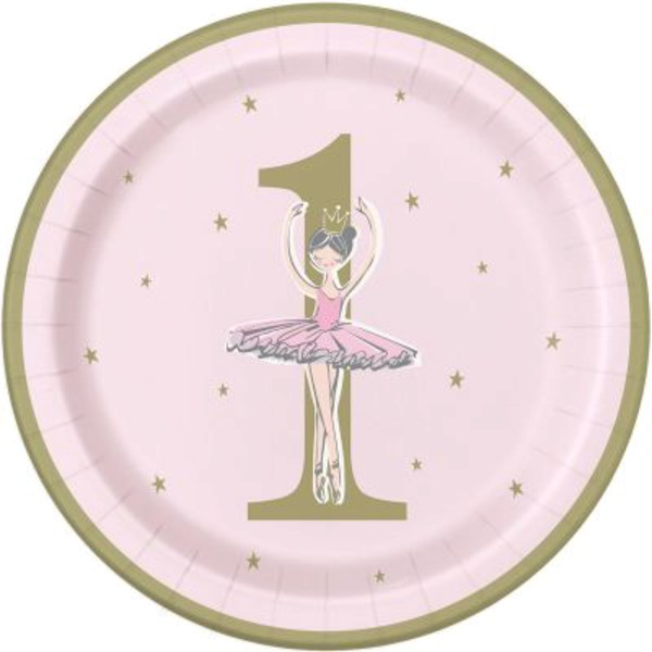 Unique 8 Pack Plates Ballerina 1st Birthday 9