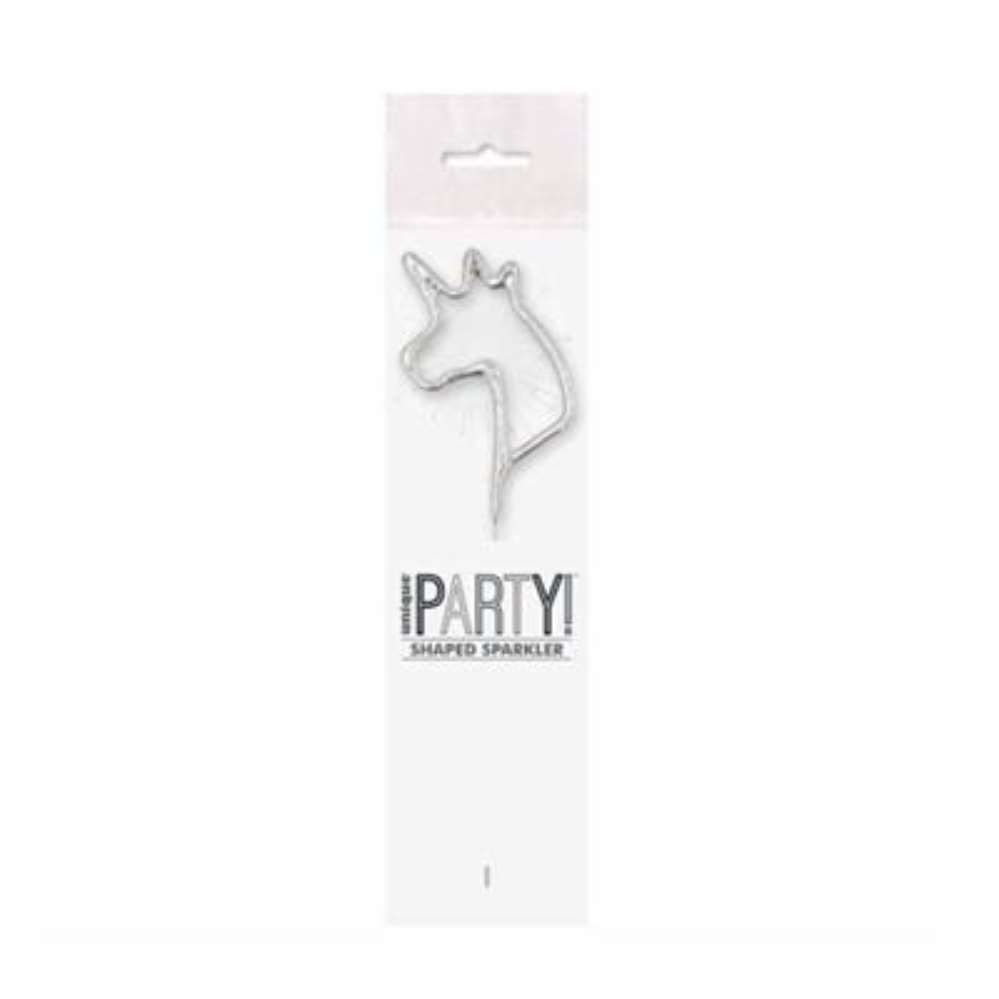 Unique Party Candle Sparkler Silver Unicorn 7
