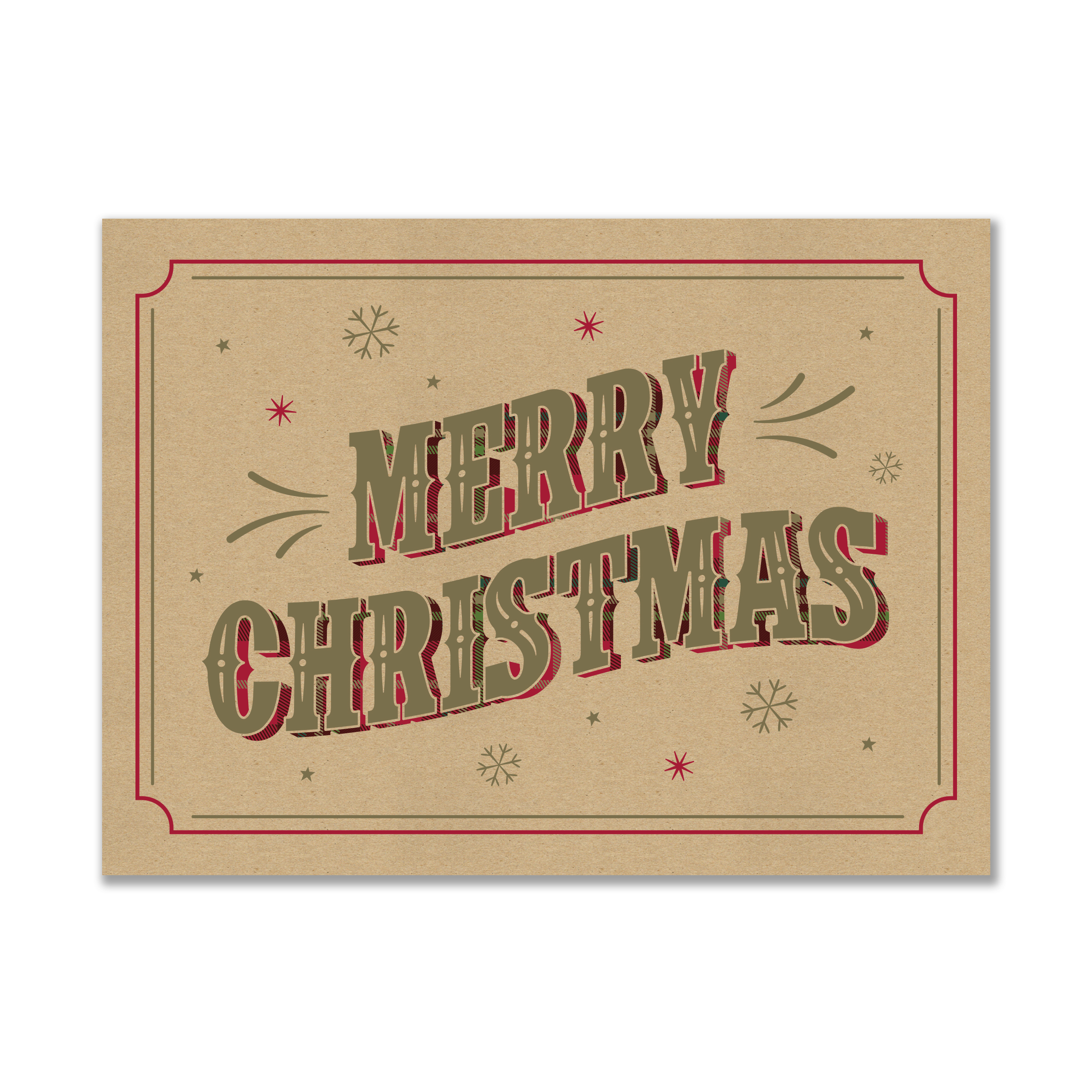 Eurowrap Gift Box 3pc Kraft Merry Xmas